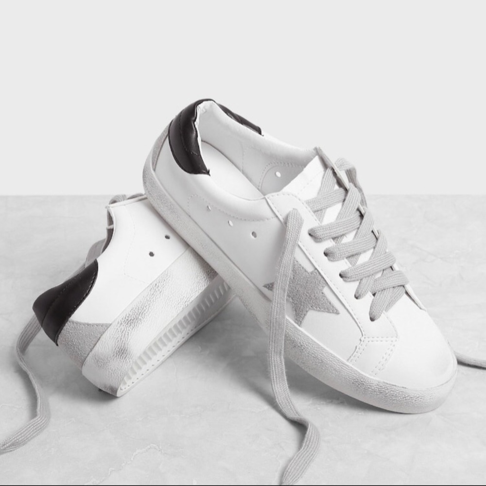 GGDB knockoff white star sneakers